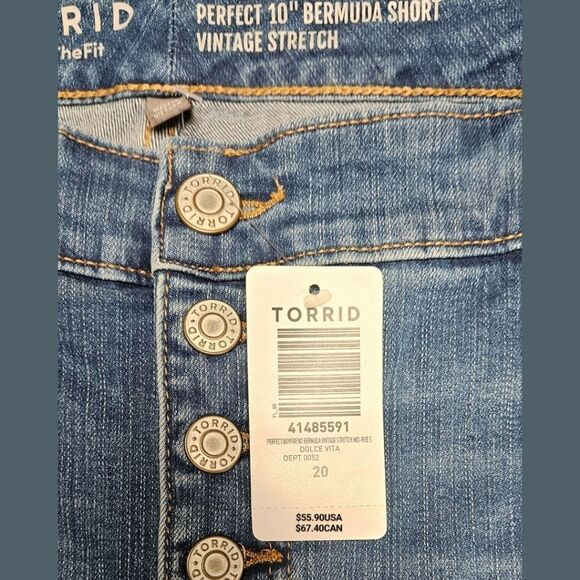 TORRID 10" Perfect Boyfriend Bermuda Vintage Stretch mid-rise short Size 20 - Picture 15 of 15